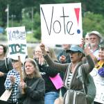 Hundreds gather in Bremerton’s Evergreen Park to protest family separations