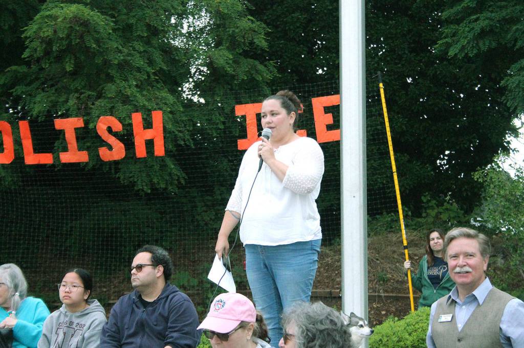 Hundreds gather in Bremerton’s Evergreen Park to protest family separations
