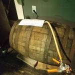 The making of a monster. The cask in which the Slippery Pig Brewerys Frankenswines Monster was aged. Courtesy Slippery Pig Brewery.