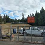 Improvements being made to Well No. 9 (in background), Van Zee Park in Port Orchard is expected to be closed through next May. The tennis courts remain open to the public, although parking may be limited, according to city officials. (Zach Jablonski | Kitsap Daily News)