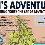 This poster displays the route John Kuntz will take along the Columbia River. (Photo courtesy John Kuntz)