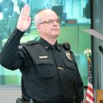 Bremerton Police Chief James Burchett was formally sworn-in to his job on Aug. 15. (Mark Krulish/Kitsap News Group)