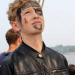 Paul Hanifan, 8, of Portland checks out the rigging on Hawaiian Chieftain. (Bob Smith | Kitsap Daily News photo)