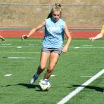<em>Senior forward Hanna Troy attempts to get by teammate Jayda Day during preseason practice. </em>Mark Krulish/Kitsap News Group