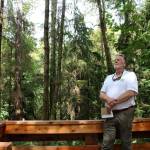 Steven Starlund enjoys the solitude and views at the end of the new Forest Explorer Trail. (Bob Smith | Kitsap Daily News)
