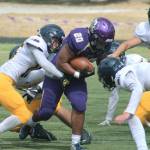 Running back Isaiah Kahuna was a part of North Kitsaps 326-yard rushing performance against Bainbridge in a 20-17 victory on Sept. 1. (Mark Krulish/Kitsap News Group)