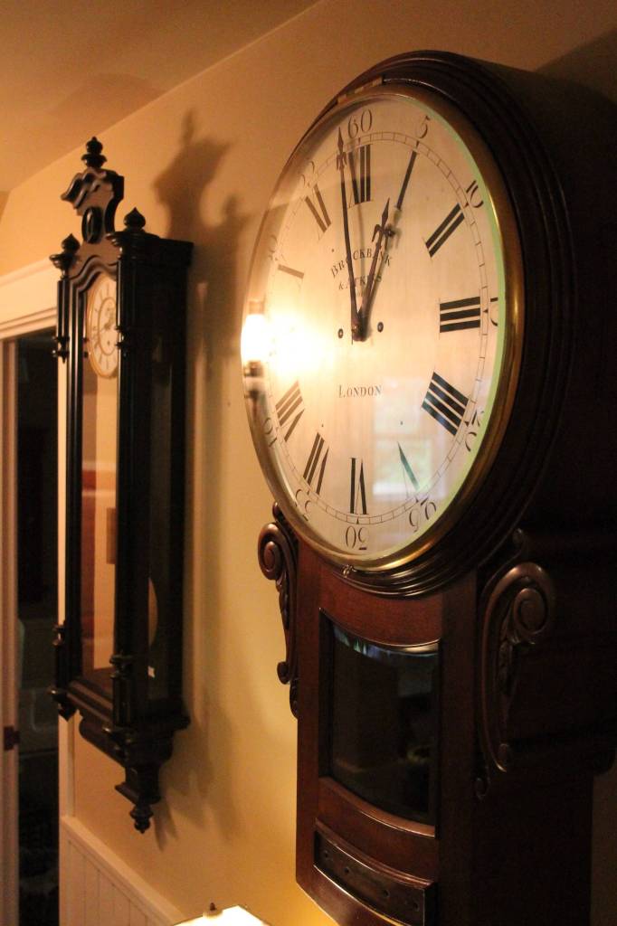 A pair of wall clocks in Peases collection. Nick Twietmeyer | Kitsap News Group.