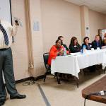 Candidates provide an introduction to Port Orchard Chamber of Commerce members