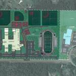 The proposed new high school is to be built on district-owned property next to Old Clifton Road. (South Kitsap School District illustration)