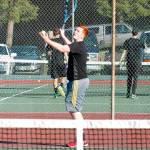 Tristan Schmid represented Kingston in the singles bracket at the Olympic League championships. (Mark Krulish/Kitsap News Group)