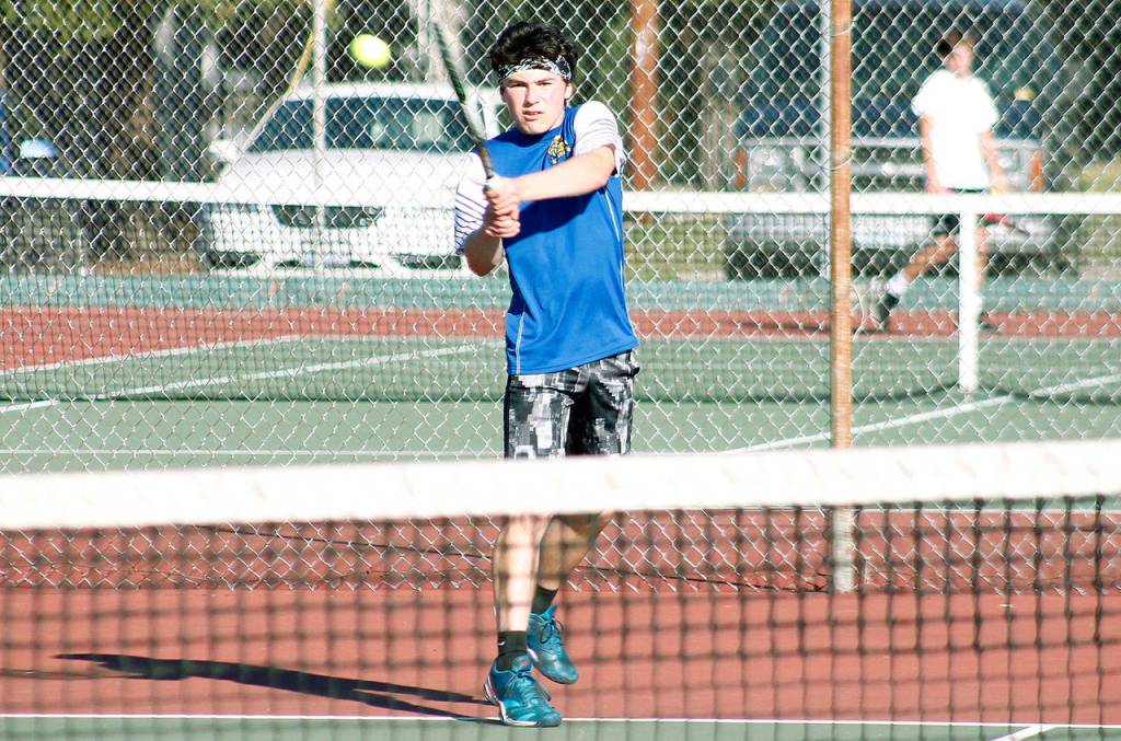 Bremertons Coby Williams took on Olympics Zachary Wyant in the singles tournament. (Mark Krulish/Kitsap News Group)