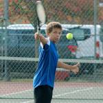 Garrett Lawson won the Olympic League singles tournament, defeating Raymond Lam of Sequim, 6-0, 6-0. (Mark Krulish/Kitsap News Group)