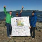 John Kuntz celebrates the completion of the Source to the Sea journey on the coast of Oregon. (Photo courtesy John Kuntz)