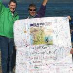 John Kuntz celebrates the completion of the Source to the Sea journey on the coast of Oregon. (Photo courtesy John Kuntz)