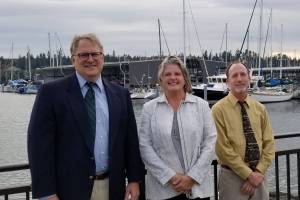 Greg Englin, Sam Gibboney and Josh Peters were recently announced as the three candidates being considered for the Port of Kingstons executive director position. Nick Twietmeyer | Kitsap News Group.