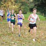 North Kitsaps Max Metters and Klahowyas Jaeden Ellis were among the top boys finishers in the 2A district race. (Michael Dashiell/Sequim Gazette)