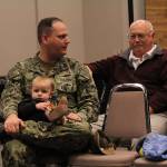 Students family members were invited to the event as well. Navy Electronics Technician Jeffrey Snow was in the crowd, holding his daughter Oceana, 1.