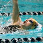 Senior Isabel Hendryx capped her career with a state championship in the 100-yard backstroke. Her time was 58.30. (Mark Krulish/Kitsap News Group)