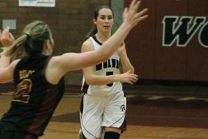 Emily Riehl was South Kitsaps offensive leader with 18 points in a 51-49 win over Kingston. (Mark Krulish/Kitsap News Group)