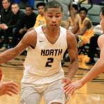 Kobe McMillian led North Kitsap with 22 points in his teams 77-47 victory over Bremerton. (Mark Krulish/Kitsap News Group)