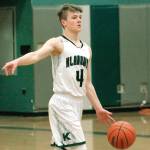 Klahowya guard Gabriel Smith sets up the offense during his teams league victory over Chimacum. (Mark Krulish/Kitsap News Group)