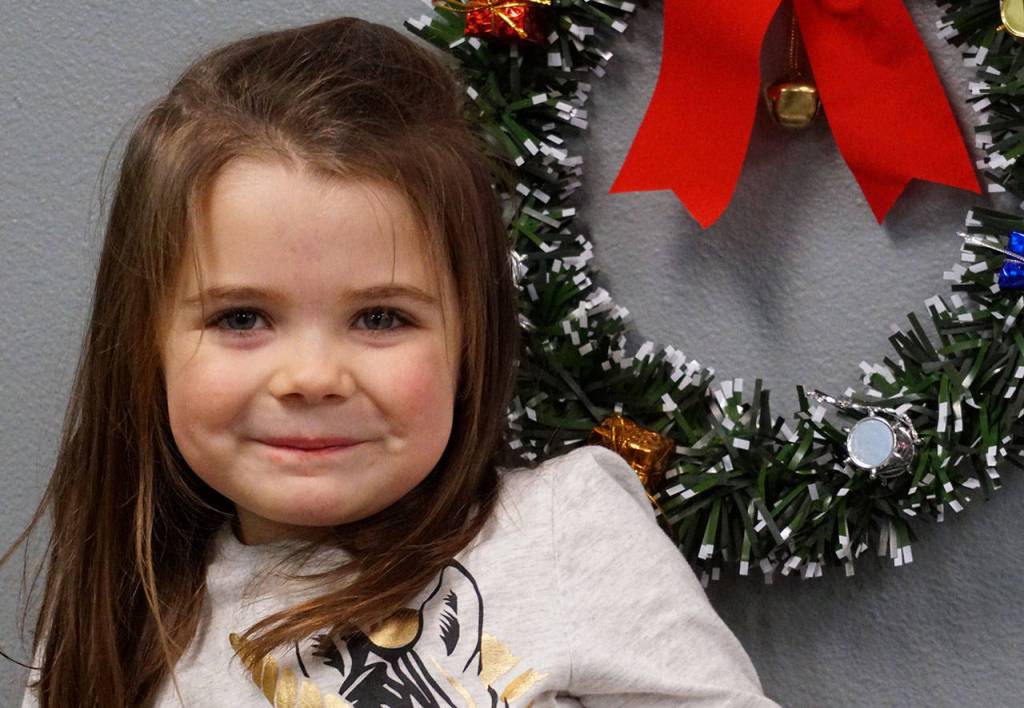 Kaitlin is in the holly-day mood. (Bob Smith | Kitsap Daily News)