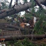 Homes behind the Walmart Superstore on Bethel Avenue suffered severe damage after a tornado struck the area Tuesday afternoon. (Robert Zollna | Kitsap Daily News)