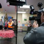 Port Orchard Mayor Rob Putaansuu addresses news media reporters Wednesday morning at the disaster-response command center at Walmart on Bethel Avenue. (Bob Smith | Kitsap Daily News)
