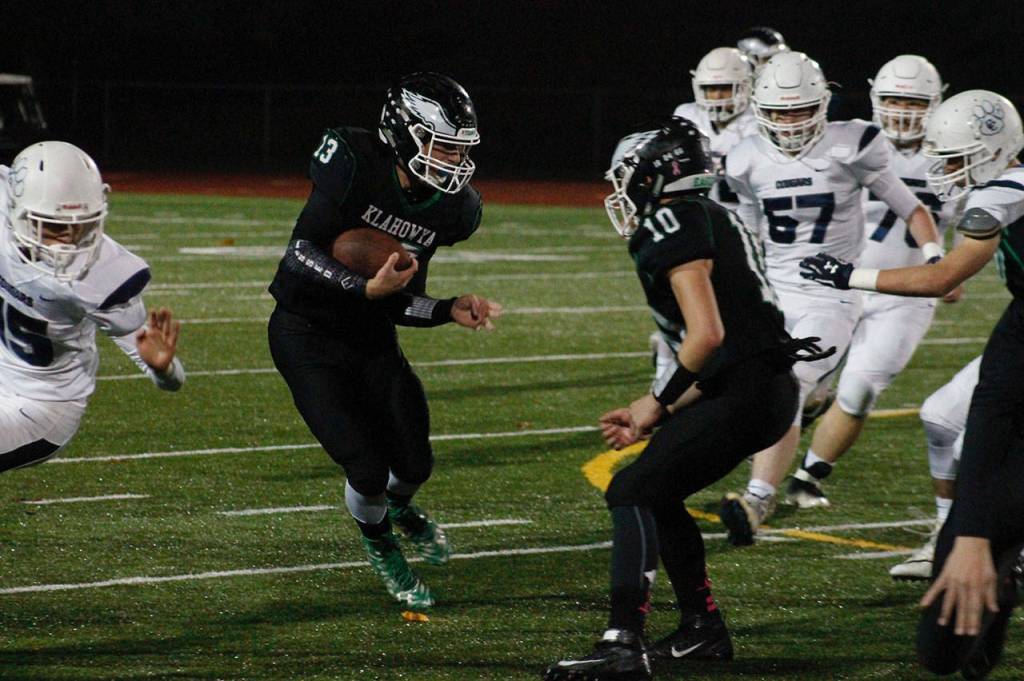 Hunter Wallis was named all-state honorable mention at linebacker as a sophomore. He led the Eagles with 98 total tackles. He also recorded four sacks and two interceptions. (Mark Krulish/Kitsap News Groupo)