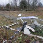 A trail of debris from the tornado demonstrates the path it took heading northeast from Bethel Avenue. (Bob Smith | Kitsap Daily News)