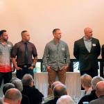 Members of the 1996 South Kitsap baseball team, which won the 3A state championship, take the stage. (Mark Krulish/Kitsap News Group)