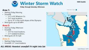 NOAA: Snowfall to begin Friday, up to 10 inches possible