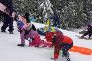 VIDEO | Snowy sledding at Van Zee Park