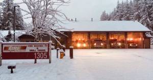 <em>Poulsbo Fire Departments Station 77 under a blanket of snow.</em>                                Photo courtesy Poulsbo Fire Department, Doug Seitz