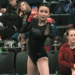 Junko Ketch of North Kitsap during her floor exercise routine where she scored an 8.3. (Mark Krulish/Kitsap News Group)