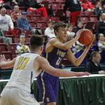 Logan Chmielewski looks for a passing lane against the Fife defense. Mark Krulish / Kitsap News Group.