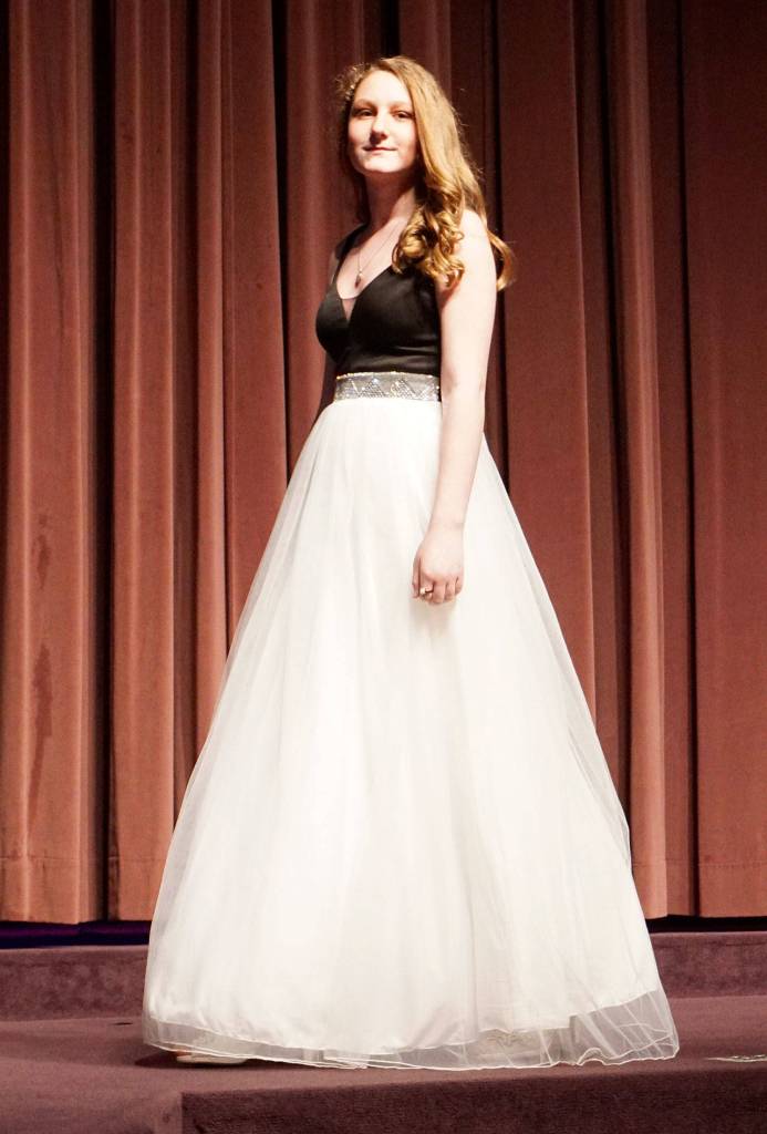Zoe Hauenstein models her evening wear prior to being named a Junior Princess. (Bob Smith | Kitsap Daily News)