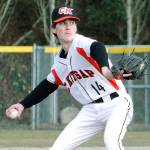 Central Kitsap sophomore Chandler Lindstrom came on in relief against North Kitsap and tossed four innings of shutout ball, giving up just one hit and no runs. (Mark Krulish/Kitsap News Group)