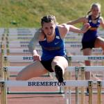 State champion hurdler Lauryn Chandler leaps to victory in the 100-meter hurdles. (Mark Krulish/Kitsap News Group)