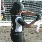 Sarah Hoyt connects for a base hit against Puyallup. (Mark Krulish/Kitsap News Group)