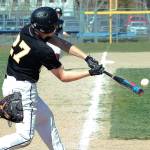 Blake Ballew connects for a base hit during his teams 7-6 win over Central Kitsap. (Mark Krulish/Kitsap News Group)