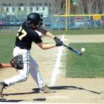 Blake Ballew connects for a base hit during his teams 7-6 win over Central Kitsap. (Mark Krulish/Kitsap News Group)