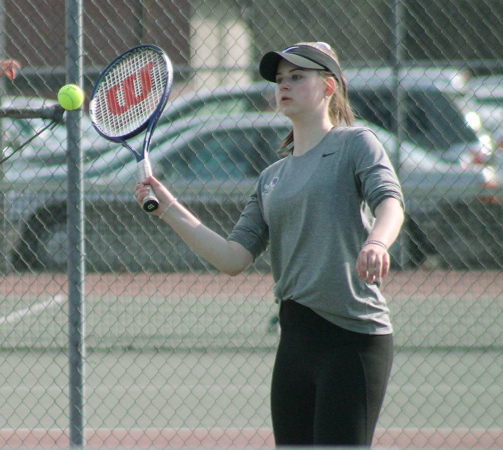 <em>Kate Ryan returns fire against Klahowya. </em>Mark Krulish/Kitsap News Group