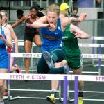 Lauryn Chandler cruises to victory in the 100-meter hurdles. (Mark Krulish/Kitsap News Group)