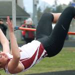 South Kitsap jumper Emily Riehl clears the bar. (Mark Krulish/Kitsap News Group)