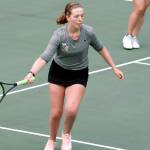 North Kitsaps Geneva Newell and her partner, Noelani Barreith, rebounded to finish fifth at the district tournament. (Mark Krulish/Kitsap News Group)