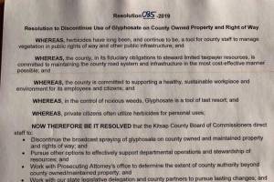 County officials move to discontinue use of glyphosate