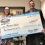 South Kitsap High senior Mackenzie Wright (left) is the recipient of the 2019 South Kitsap Community Pride Scholarship award. Real-estate broker Doug Miller established the scholarship last year. (Courtesy photo)