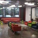 Group areas at the new Central Kitsap Middle School feature large windows, raising questions about security. Tyler Shuey / Kitsap News Group.