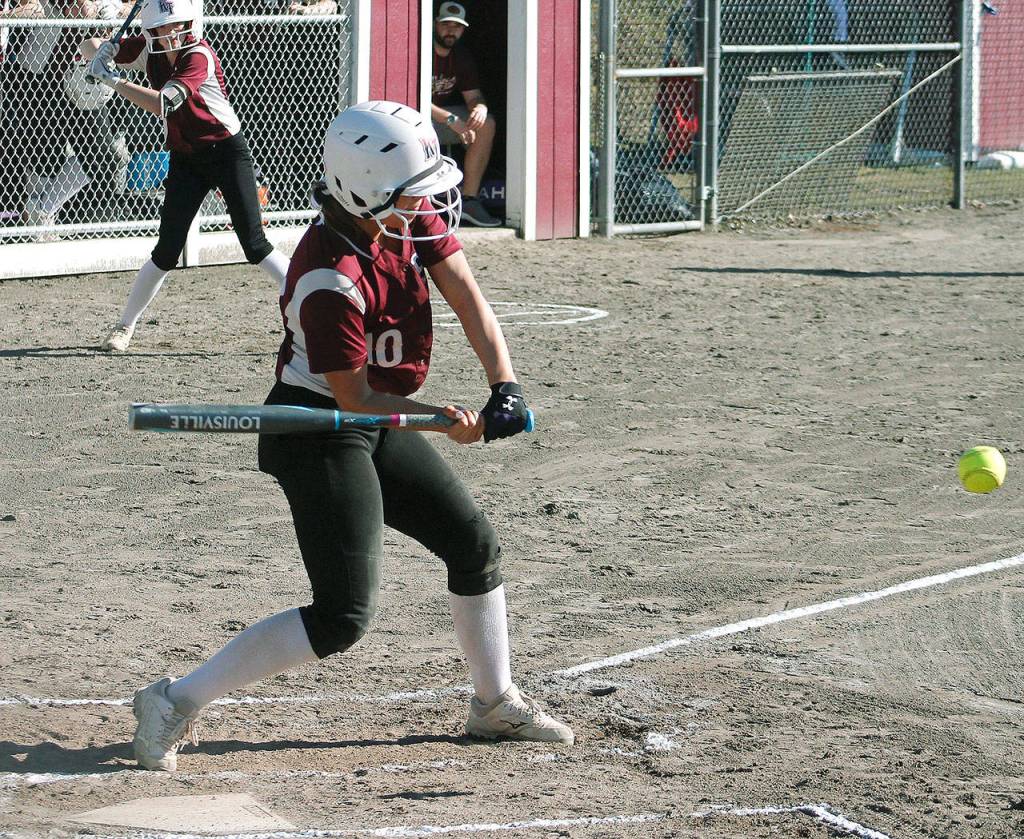 South Kitsap first baseman Jordynn Lawrence led the Wolves with a .569 batting average. (Mark Krulish/Kitsap News Group)